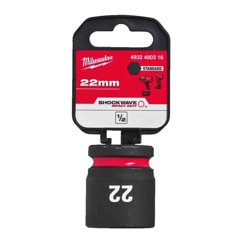 Nástrčná hlavice 1/2" Milwaukee Shockwave™ Impact Duty 22 mm, rázová, krátká (MI4932480316)