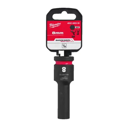 Nástrčná hlavice 1/2" Milwaukee Shockwave™ Impact Duty 8 mm, rázová, prodloužená (MI4932480326)