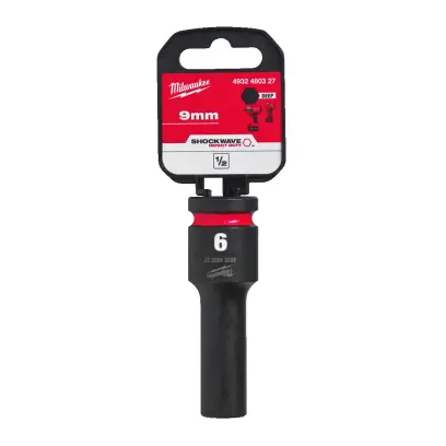 Nástrčná hlavice 1/2" Milwaukee Shockwave™ Impact Duty 9 mm, rázová, prodloužená (MI4932480327)