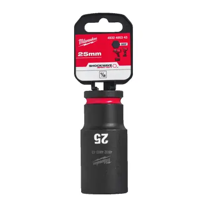 Nástrčná hlavice 1/2" Milwaukee Shockwave™ Impact Duty 25 mm, rázová, prodloužená (MI4932480343)
