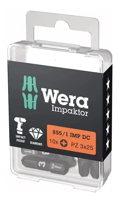 Wera 157622 Bit impaktor 1/4" PZ 3 x 25 mm. Typ 855/1 IMP DC box - 10 ks (EDE64141015)