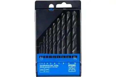 Univerzálne vrtáky pr. 1 ÷ 10 mm Pferd SET DIN338 HSSG N 1-10 OCEĽ 10TLG (Sada 10 dielov) (PF4007220413722)
