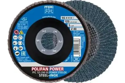 Lamelové brúsne kotúče POLIFAN Pferd PFC 125 Z40 SG POWER STEELOX (2 ks) (PF4007220417935)