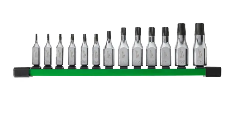 Šroubovací bity 1/4" a 3/8" TORX T8 ÷ T60 Milwaukee 4932480565 na kolejnici (Sada 13 dílů) (MI4932480565)