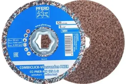 Lisovaný rúnový kotúč COMBICLICK® pr. 125 mm Pferd CC-PNER MH 125 A G Stredne tvrdý A, Hrubý pre konečnú úpravu (PF4007220491812)