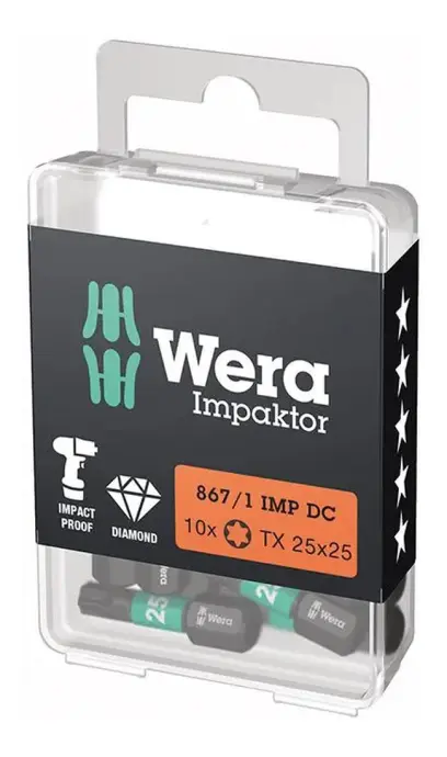 Wera 157625 Bit impaktor 1/4" T 25 x 25 mm. Typ 867/1 IMP DC box - 10 ks (EDE64531020)