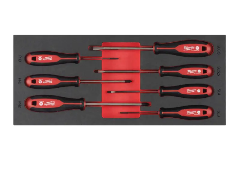 Šroubováky Milwaukee Tri-lobe v pěnové podložce (PH a SL) - Sada 7 dílů (MI4932492394)