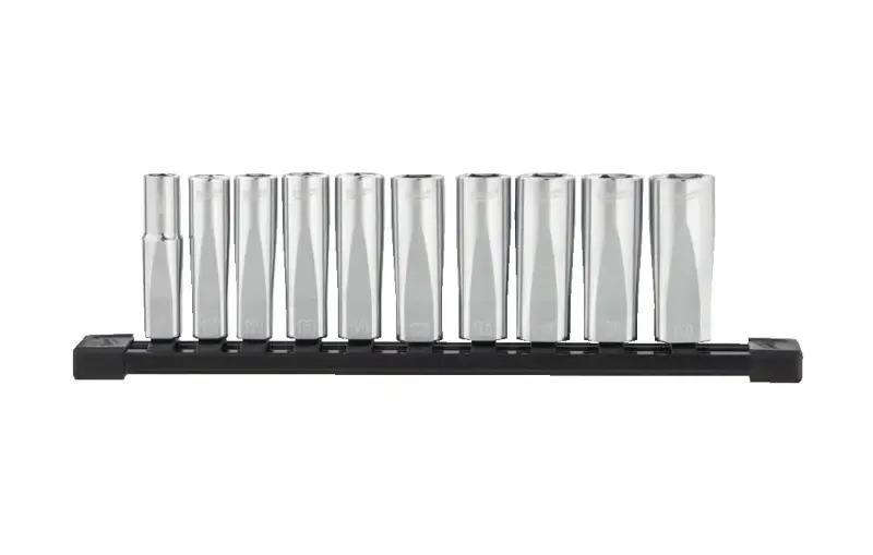 Nástrčné hlavice 3/8" šesťhran 10 ÷ 19 mm Milwaukee 4932492510 - chrómované, predĺžené (Sada 10 dielov) (MI4932492509)