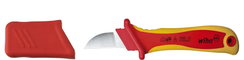 Odplášťovací rovný nůž Wiha 24680, stříhací břit, pro kruhové kabely. VDE (WIHA38798)