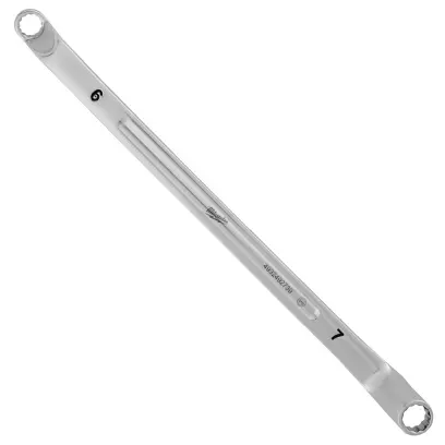 Obojstanný očkový vyhnutý kľúč Milwaukee 8 mm x 7 mm, zahnutý 75°, 4932492739