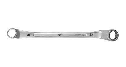 Oboustanný očkový vyhnutý klíč Milwaukee 21 mm x 23 mm, zahnutý 75°, 4932492750