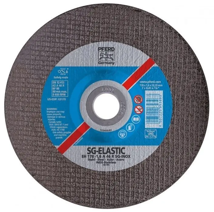 Rozbrušovací kotouč EHT 178-1,8 A 46 R SG-INOX/22,23. PFERD – SG-ELASTIC (PF4007220581186)