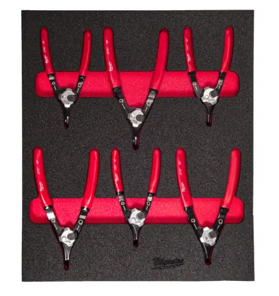 Pěnová vložka Milwaukee se sadou kleští na pojistné kroužky (6 ks) 4932493633 (MI4932493633)