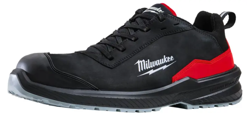 Bezpečnostní obuv, vodoodpudivá kůže nubuk, Milwaukee Flextred™ S3S 1L110133 ESD SC FO SR černá barva (vel.38), 4932493716 (MI4932493716)