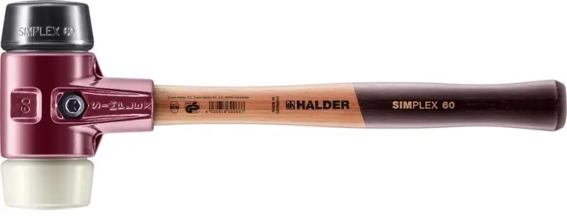Kladivo s měkkým čelem SIMPLEX pryž/nylon 60 mm Halder 3028.060 (EDE68161060)