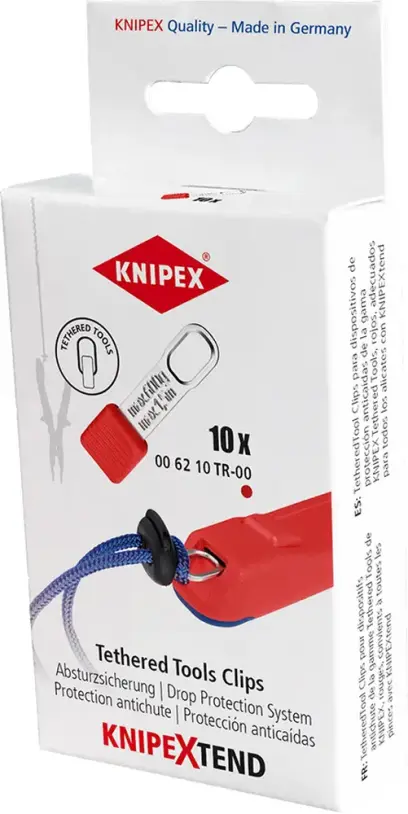 Závesné očká Knipex 00 62 10 TR TetheredTool Clips červené (10 ks) (K 00 62 10 TR)
