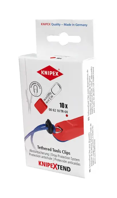 Závesné očká Knipex 00 62 10 TR TetheredTool Clips červené (10 ks) (K 00 62 10 TR)