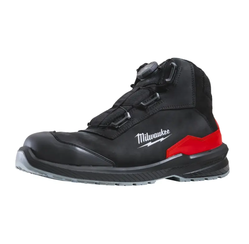 Bezpečnostní obuv, vodoodpudivá kůže nubuk, systém BOA® Fit Milwaukee Flextred™  S3S B1M110133 ESD SC FO SR černá barva (vel.39), 4932498122 (MI4932498122)