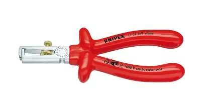 Kliešte na odizolovanie 160 mm – 1000 V. KNIPEX 11 07 160 chrómované, izolované ponorením – VDE (K 11 07 160)