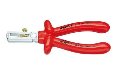 Odizolovacie kliešte 160 mm - 1000V. KNIPEX 11 07 160 Chrómované, izolované ponorom - VDE (K 11 07 160)