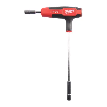 Nástrčný šroubovací klíč 12-hranný Milwaukee 6mm s T rukojetí, Comfort Grip, úderová plocha, 4932498707