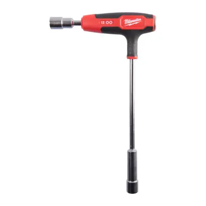 Nástrčný šroubovací klíč 12-hranný Milwaukee 12mm s T rukojetí, Comfort Grip, úderová plocha, 4932498713