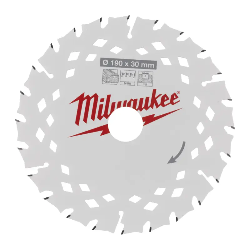 Pilový kotouč na dřevo 190 x 30 mm Milwaukee CSB P W 190 x 30 x 1.8 x 24ATB, 4932498976