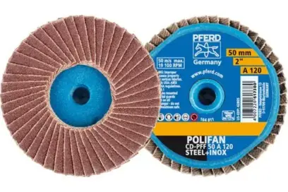 Lamelový kotúč pr. 50 mm Pferd COMBIDISC Korund A Mini-POLIFAN CD A120 na bežné použitie (PF4007220617380)