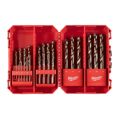 Vrtáky HSS-G do kovu Red Cobalt 1 ÷ 13 mm DIN 338 Milwaukee 4932499765 - 25ks sada (MI4932499765)