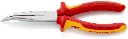 Úzke polokruhové kliešte Knipex 26 26 200 SB s rezacími hranami VDE, ohnuté (K 26 26 200 SB)
