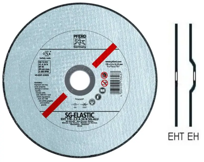 Řezací kotouč EHT 125-2,4 A 30 N SG-ALU/22,23. PFERD - SG-ELASTIC (PF4007220617786)