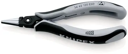 Kliešte Knipex 34 42 130 ESD pre elektroniku ESD, ploché široké (K 34 42 130 ESD)