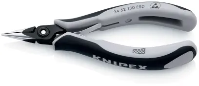 Kliešte Knipex 34 52 130 ESD pre elektroniku ESD, polokruhové, krížový záves (K 34 52 130 ESD)