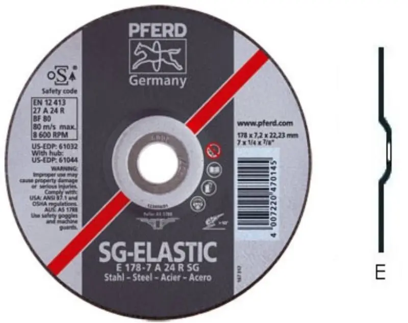 Hrubovací kotouč E 150-7 A 24 R SG/22,23. PFERD – SG-ELASTIC (PF4007220640791)