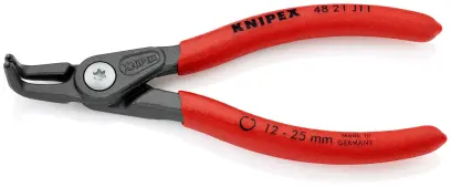 Presné kliešte Knipex 48 21 J11 SB – vonkajšie poistné krúžky, ohnuté hroty 90° (K 48 21 J11 SB)