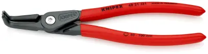 Precizní kleště Knipex 48 21 J31 SB - vnější pojistné kroužky, zahnuté hroty 90° (K 48 21 J31 SB)