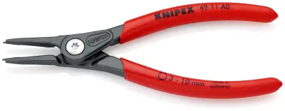 Precizní kleště Knipex 49 11 A0 SB pro vnější pojistné kroužky rovné hroty (K 49 11 A0 SB)