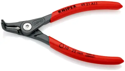 Precizní kleště Knipex 49 21 A11 SB - vnější pojistné kroužky, zahnuté hroty 90° (K 49 21 A11 SB)