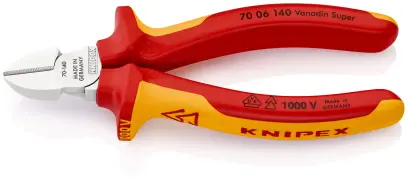 Boční štípací kleště Knipex 70 06 140 SB VDE, vícesložková rukojeť (K 70 06 140 SB)