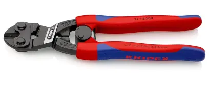 Kompaktné štiepacie kliešte Knipex 71 12 200 SB – CoBolt®, viacvrstvové návleky (K 71 12 200 SB)