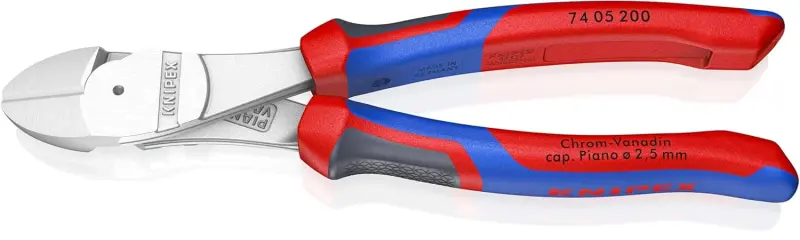 Boční štípací kleště Knipex 74 05 200 SB - silové, vícesložkové návleky, chromováno (K 74 05 200 SB)