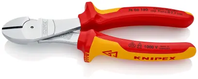 Boční štípací kleště Knipex 74 06 180 SB VDE - silové, vícesložkové návleky, chromováno (K 74 06 180 SB)