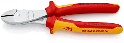 Boční štípací kleště Knipex 74 06 200 SB VDE - silové, vícesložkové návleky, chromováno (K 74 06 200 SB)