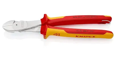 Bočné štípacie kliešte Knipex 74 06 250 T VDE – silové, viacvrstvové návleky, pochrómované (K 74 06 250 T)
