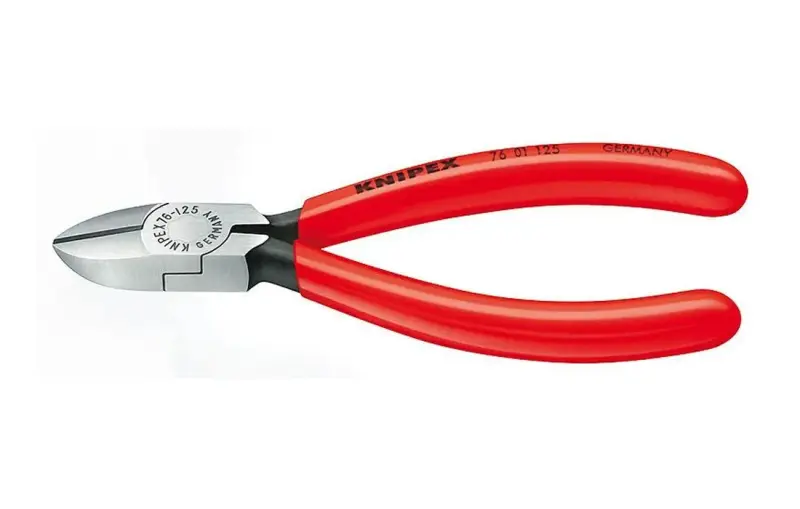 Bočné štiepacie kliešte pre elektromechanikov 125 mm KNIPEX 76 01 125 - leštená hlava, plastové návleky (K 76 01 125)