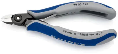Presné bočné štiepacie kliešte Knipex 79 02 125 SB – pre elektroniku, mini hlava (K 79 02 125 SB)