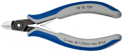 Presné bočné štiepacie kliešte Knipex 79 12 125 – pre elektroniku, tvrdé drôty (K 79 12 125)