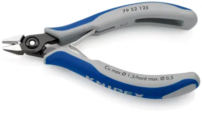 Presné bočné štiepacie kliešte Knipex 79 52 125 – pre elektroniku, špicatá hlava (K 79 52 125)