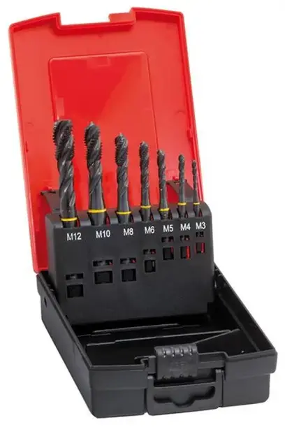 Strojové závitníky HSS-Co5 M3 ÷ M12 Format 7417902500 na slepé otvory. Vrátane vrtákov (Sada 14 dielov) (EDE17902500)
