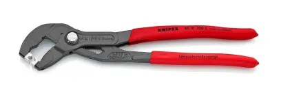 Kliešte na hadicové spony KNIPEX 85 51 250 C, 250 mm - protišmyková rukoväť, sivo fosfátované intramentom (K 85 51 250 C)